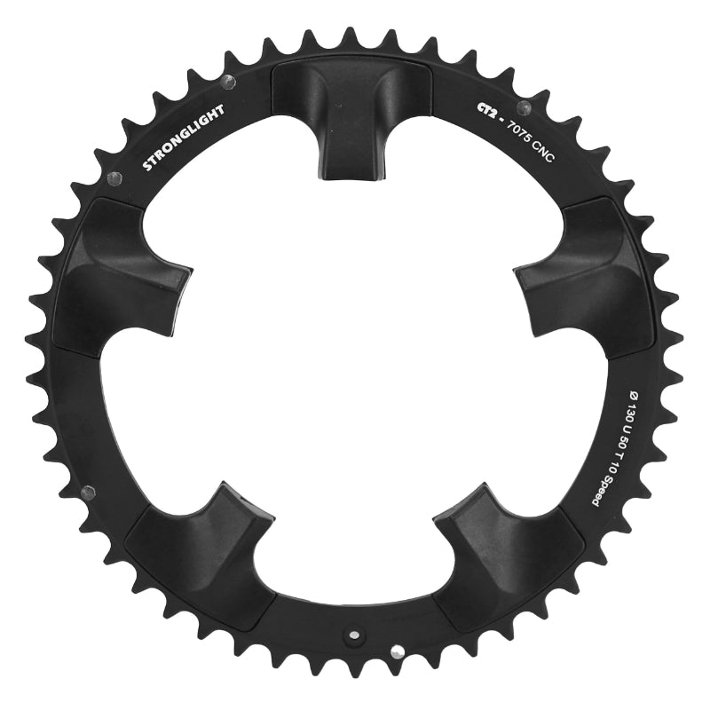 Plateau Route 5 branches Ø 130 Pour Shimano Ultegra 6700 Stronglight Ct2 50 dents Extérieur Noir 10V.