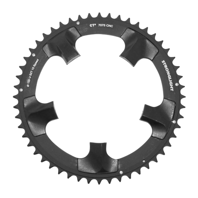 Plateau Route 5 branches Ø 130 Pour Shimano Ultegra 6700 Stronglight Ct2 52 dents Extérieur Noir 10V.