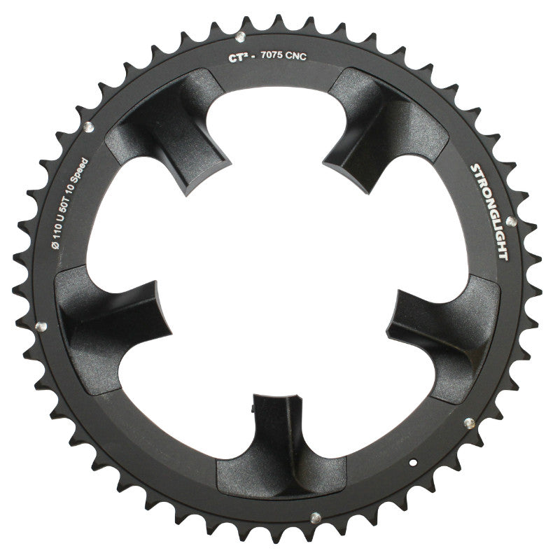Plateau Route 5 branches Ø 110 Pour Shimano Ultegra 6750 Stronglight 50 dents Extérieur Noir Ct2 10V.
