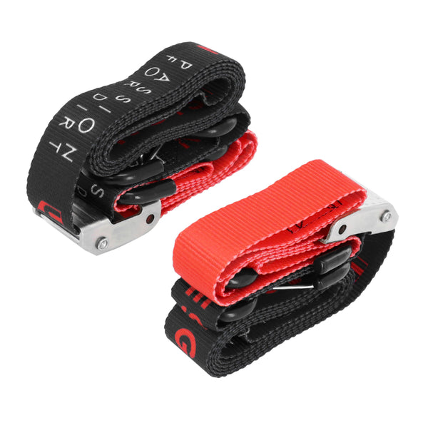 Sangle Moto Updesign A Boucle Automatique Avec Crochet-Mousqueton Noir-Rouge 38 mm X 2,1M (Resistance 550Kg) (Vendu A La