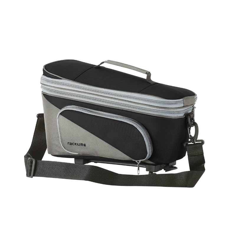 Sacoche Arrière Vélo Racktime Talis Plus Noir Fixation Porte Bagage (L 37 cm X L 22 cm X H 19 cm) - Compatible Systeme R