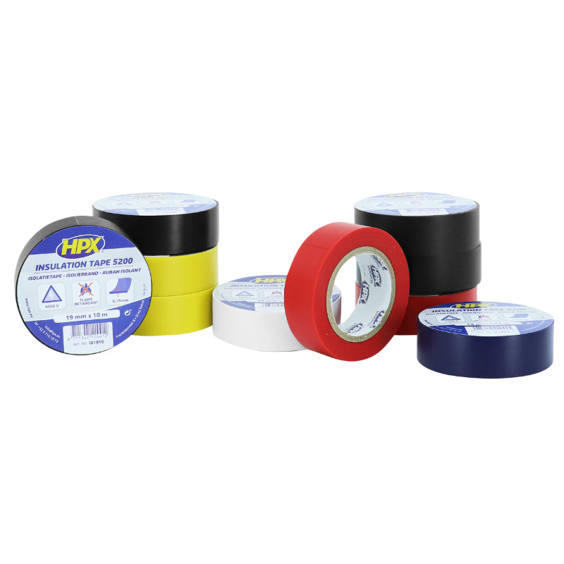 Ruban Adhesif Hpx Isolant 5200 Assortiment 19 mm X 10 M (Resistance De -50°C À +80°C, 5000V) (Lot De 10)