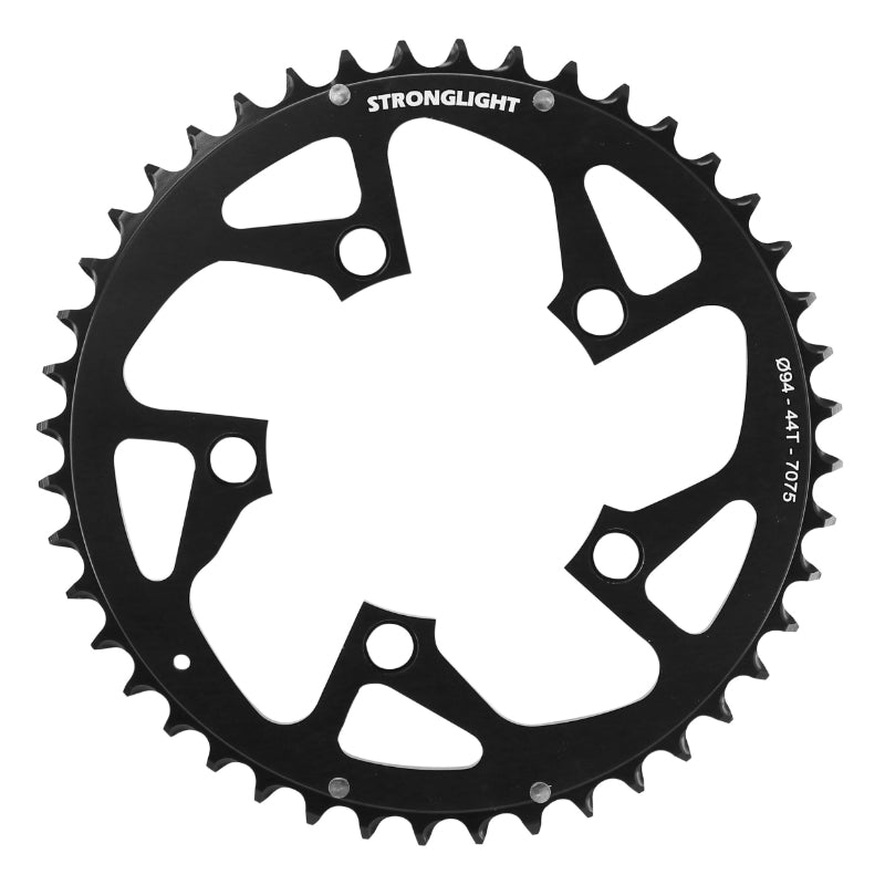 Plateau VTT 5 branches Ø 94 Stronglight Triple 44 dents Noir Extérieur Alu 7075 8-9V.
