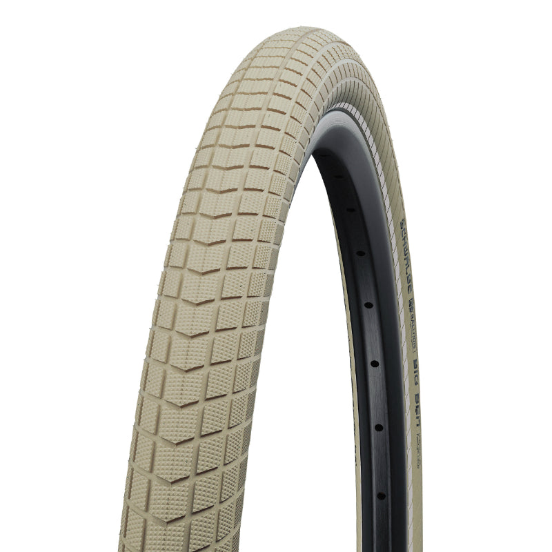 Pneu VTT Urbain 26 X 2.15 Schwalbe Big Ben Creme Tr (55-559) Renfort K-Guard Flanc Reflex