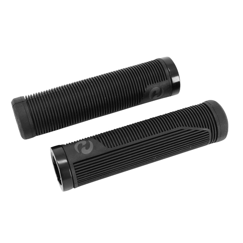Poignée City - VTT Herrmans Super Confort Noir-Gris L130 mm Serrage Double Collier Noir (Paire Sur Carte)