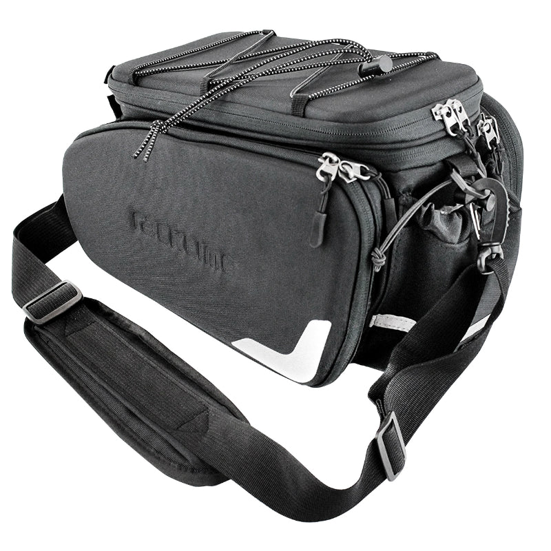 Sacoche Arrière Vélo Racktime Odin 2.0 Noir Fixation Porte Bagage (L 37 cm X L 24 cm X H 24 cm) - Compatible Systeme Rac