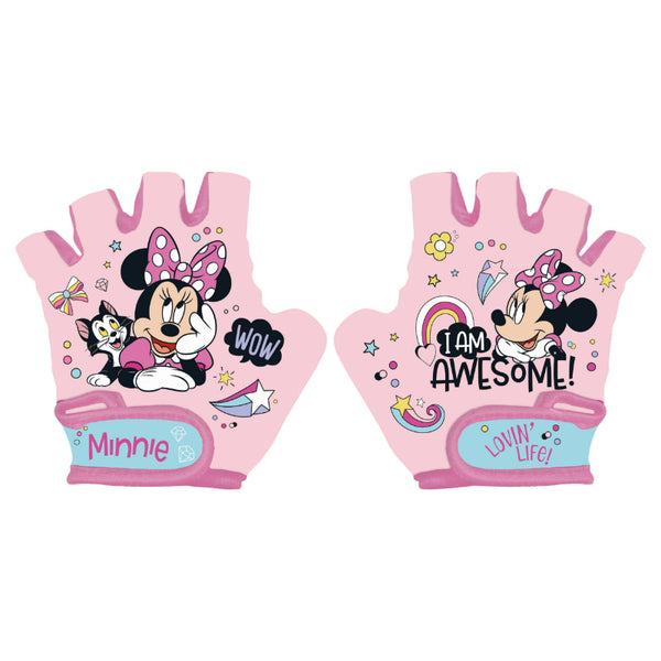 Gants Vélo Court Enfant Disney Minnie Rose Clair(Paire Sur Carte)
