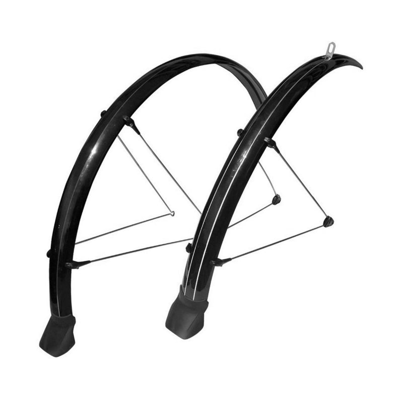Garde Boue Route Tringles 700 Stronglight 48 mm Noir (Paire) Avec Fixation Mixclip Réglable Tringles INOX Et Bavettes