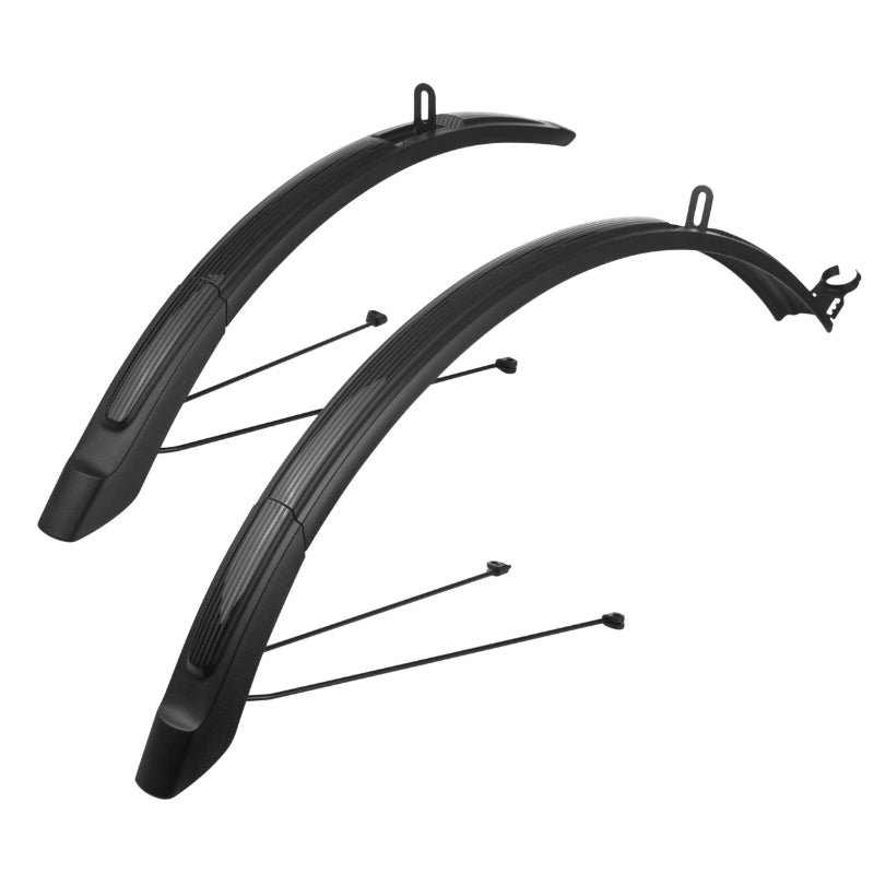 Garde Boue City-VTC Tringles 26-28'' Polisport Expander Noir Largeur 51 mm (Paire) Réglable En Longueur Compatible V-Bra