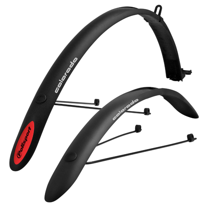 Garde Boue City AV+AR 700C Polisport Colorado Noir Pour V-Brake Largeur 45 mm (Paire)