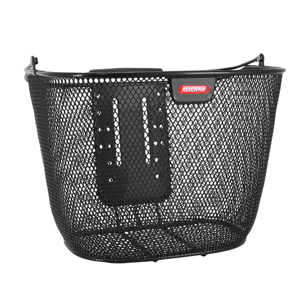 Panier Avant Acier Nid Abeille Klickfix 18L Noir Avec Anse Fixation Sur Cintre (36X28X27 cm) Avec Platine Plastique (Liv