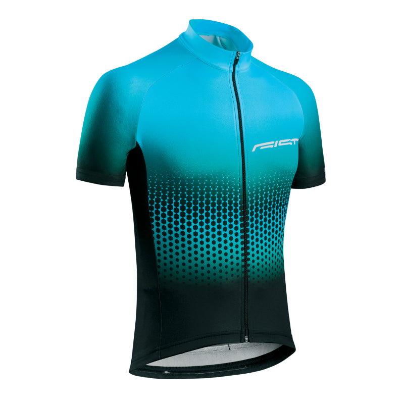 Maillot Gist Été Junior Manches Courtes Zip Total Bleu Degrade 6-8 Ans