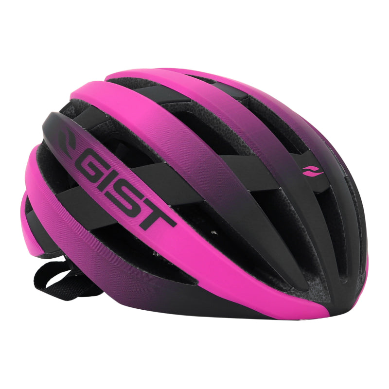 Casque Vélo Adulte Gist Route Revol Fuschia-Noir Femme Et Junior Full In-Mold Taille 52-55 Réglage Molette