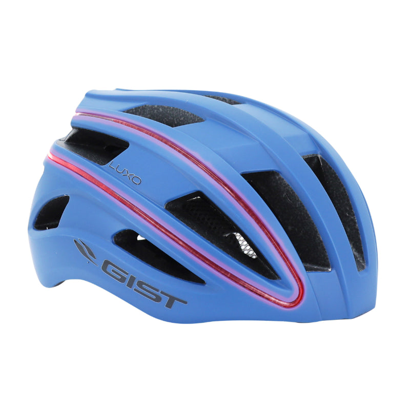 Casque Vélo Adulte Gist Urbain Luxo Bleu In-Mold Avec Éclairage Usb 360° Taille 52-58 Réglage Molette