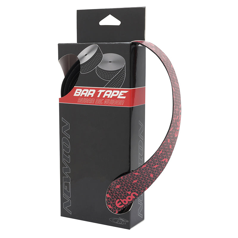 Ruban De Guidon - Cintre Newton Ebon Noir Degrade Rouge Avec Bouchons (Confortable Épaisseur 2.6 mm)