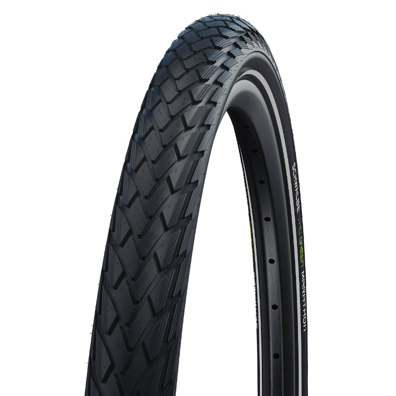 Pneu City 24 X 1.75 Schwalbe Marathon Green Noir Tr (47-507) Renfort Greenguard Flanc Reflex Compatible VAE