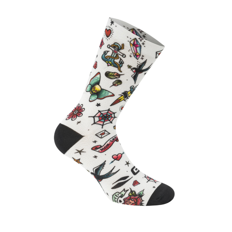 Chaussettes - Socquettes Été Gist Trendy Tattoo Blanc 38-42 Ecologique - Hauteur 20 cm (Paire)