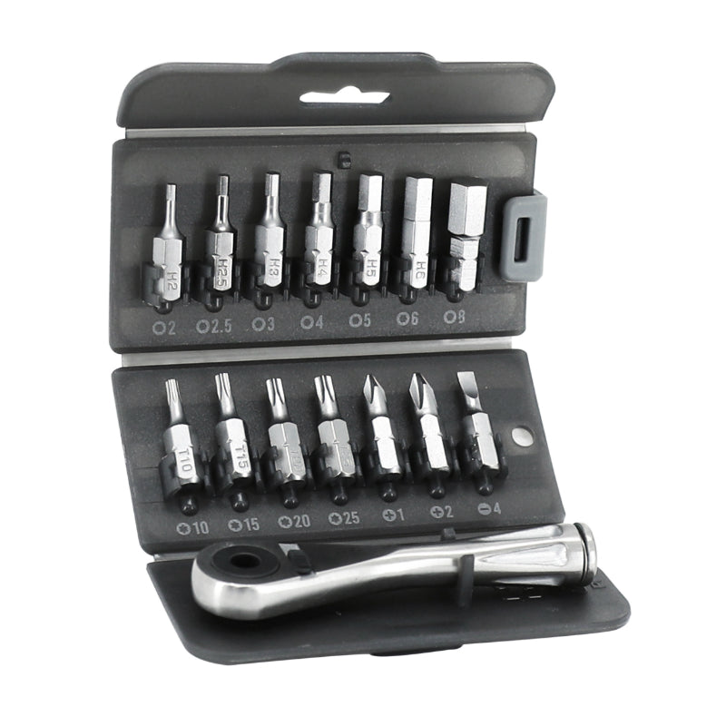 Outil Clé Allen Toolkit Clé Cliquet Acier INOX Avec Embouts Chc 2-2.5-3-4-5-6-8 Torx T10-T15-T20-T25 Et 3 Tournevis (Jeu