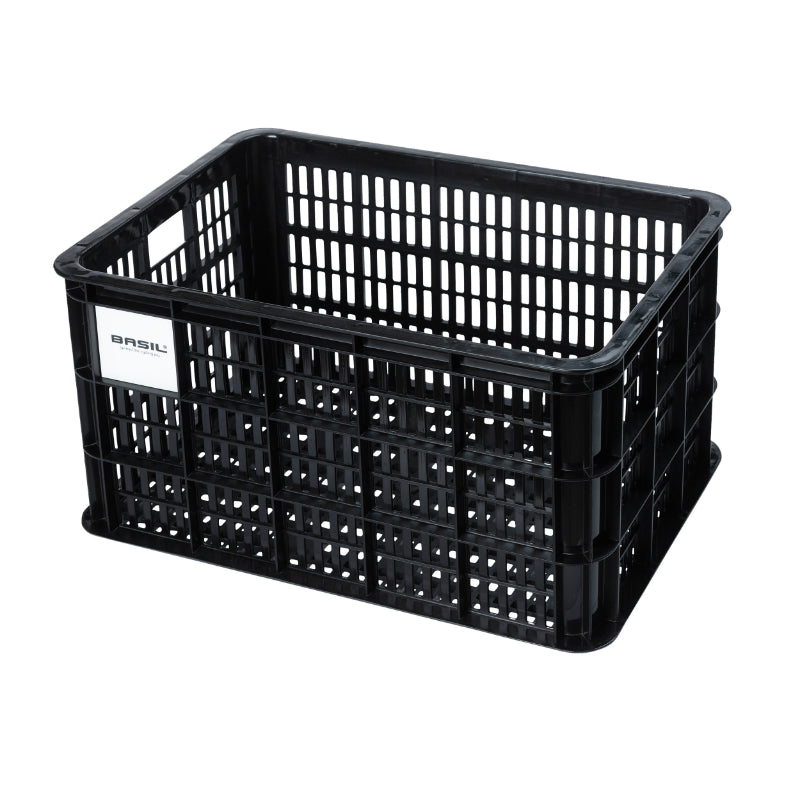 Panier - Caisse Plastique Recycle Basil Noir 40L Avant-Arrière (49X36X27 cm) (Possibilite De Fixer Avec Ref 150413)