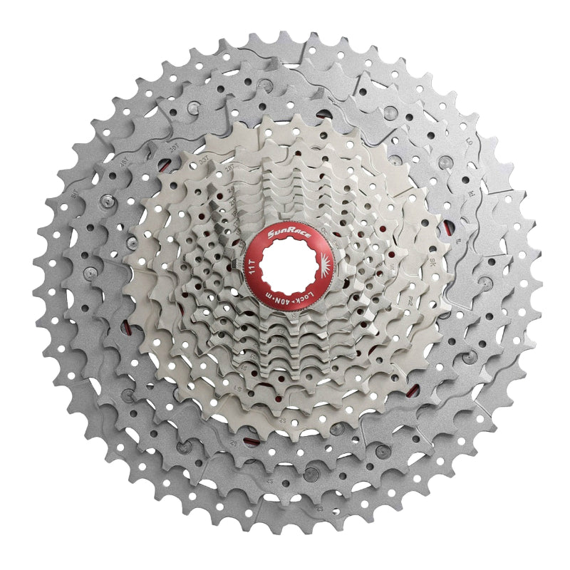 Cassette 12V. Sunrace Mz903 11-51 VTT Compatible Shimano Metallic Argent (Livre En Boite) (11-13-15-17-19-21-24-28-33-39-45-51)