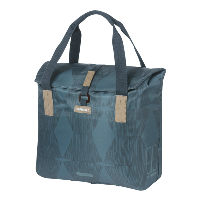 Sacoche Arrière Vélo Laterale Sac Bandouliere Basil City Shopper Elegance Bleu Estate Droit-Gauche 20-26L Fixation Hook-
