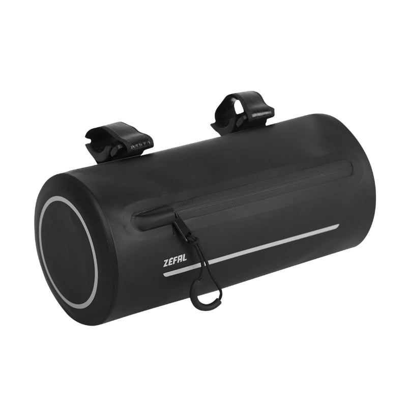 Sacoche De Cintre-Guidon Vélo Zefal Z Adventure F2 Noir Fixation Velcros (250X D 120 mm - 2.5L) - Zip Et Sacoche Thermosoudees Etanches Pour Gravel - VTT - Route