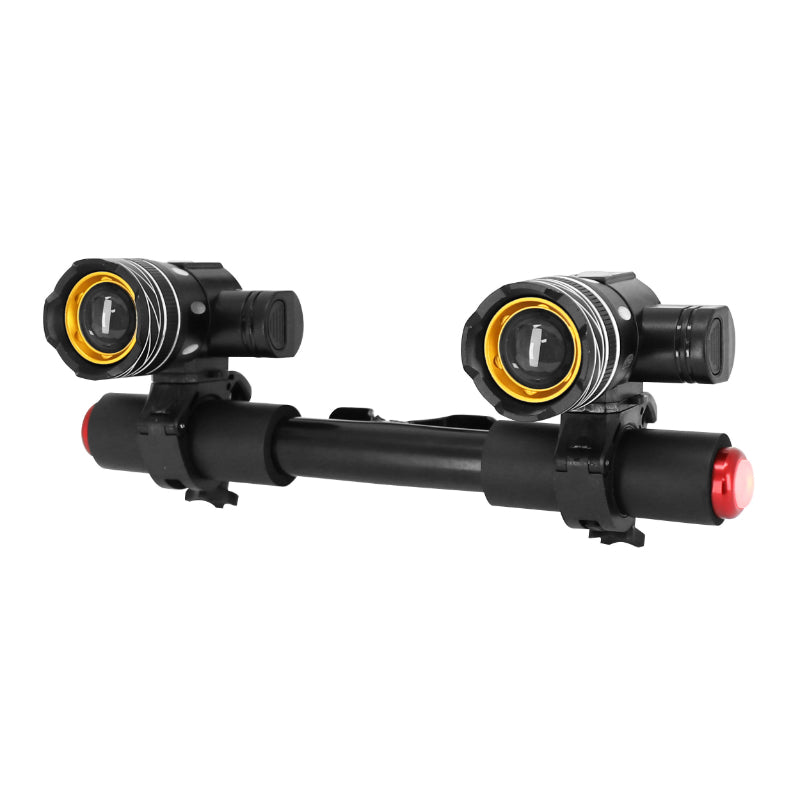 Éclairage-Phare A LED Pour Trottinette Xiaomi Rechargeable Usb Et Réglable (X2) (Avec Fixation)
