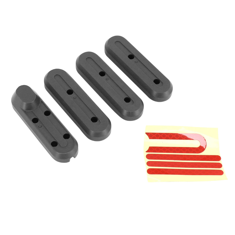 Cache Vis De Roue Avant Et Arrière Pour Trottinette Xiaomi M365, Pro Noir (Catadioptre Adhesif Rouge) (Vendu Par 4)