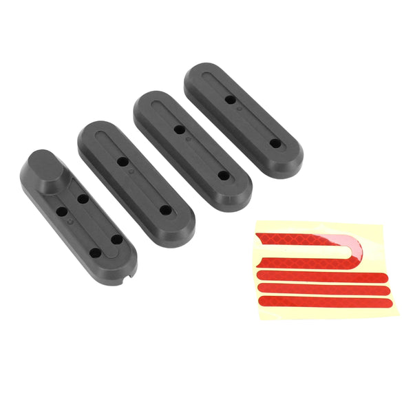 Cache Vis De Roue Avant Et Arrière Pour Trottinette Xiaomi M365, Pro Noir (Catadioptre Adhesif Rouge) (Vendu Par 4)