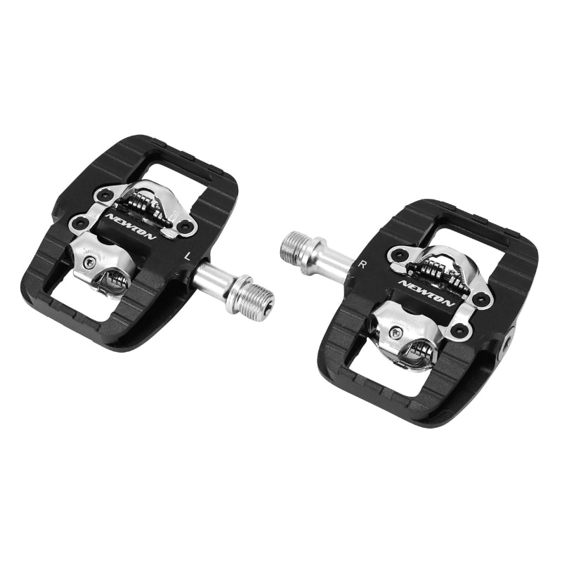 Pédale Route - Gravel Automatique Polyvalente Newton SPD Noir Avec Cales Type Shimano A Roulement (Paire) 92X92X34 mm