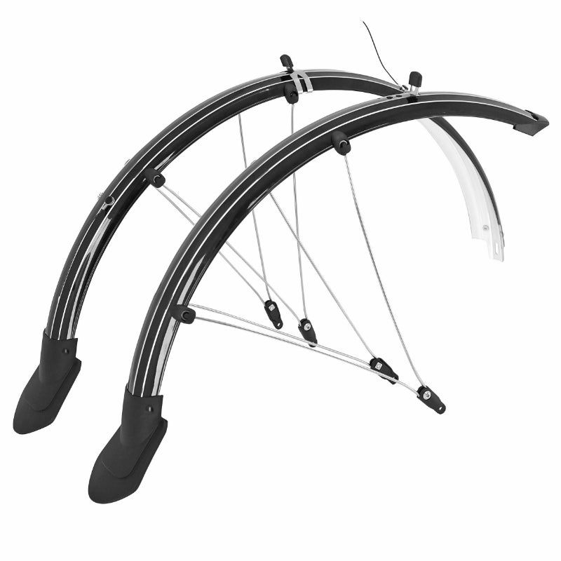 Garde Boue VTT Tringles 26" P2R Trekking Plastic Noir Incassable Largeur 45 mm (Paire) Conducteur Pour Dynamo - Reprends