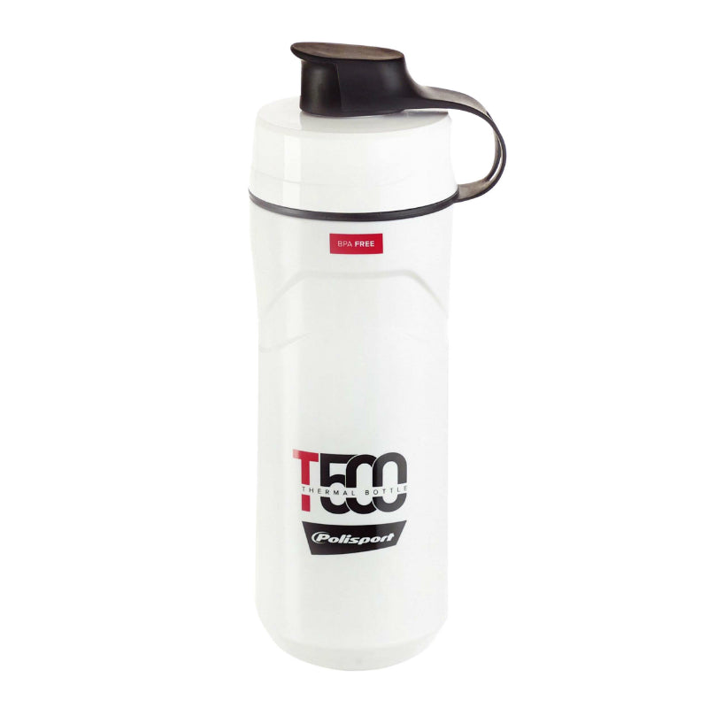 Bidon Isotherm Polisport T500 2 En 1 4H Hot-Cold Blanc 500Ml Ou Standard 650Ml Avec Bouchon Propre