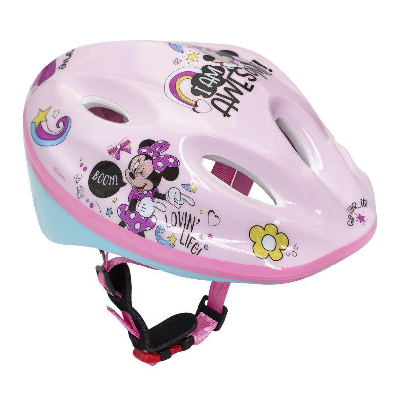 Casque Vélo Enfant Disney V2 Minnie Rose Avec Molette Réglage Taille 52-56 (Vendu Sur Carte)