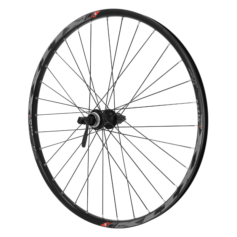 Roue VTT Disque Blocage 26" Klixx Tubeless Ready Arrière Noir Moyeu Shimano Acera Qc400 Cassette 11-10-9V Centerlock - J