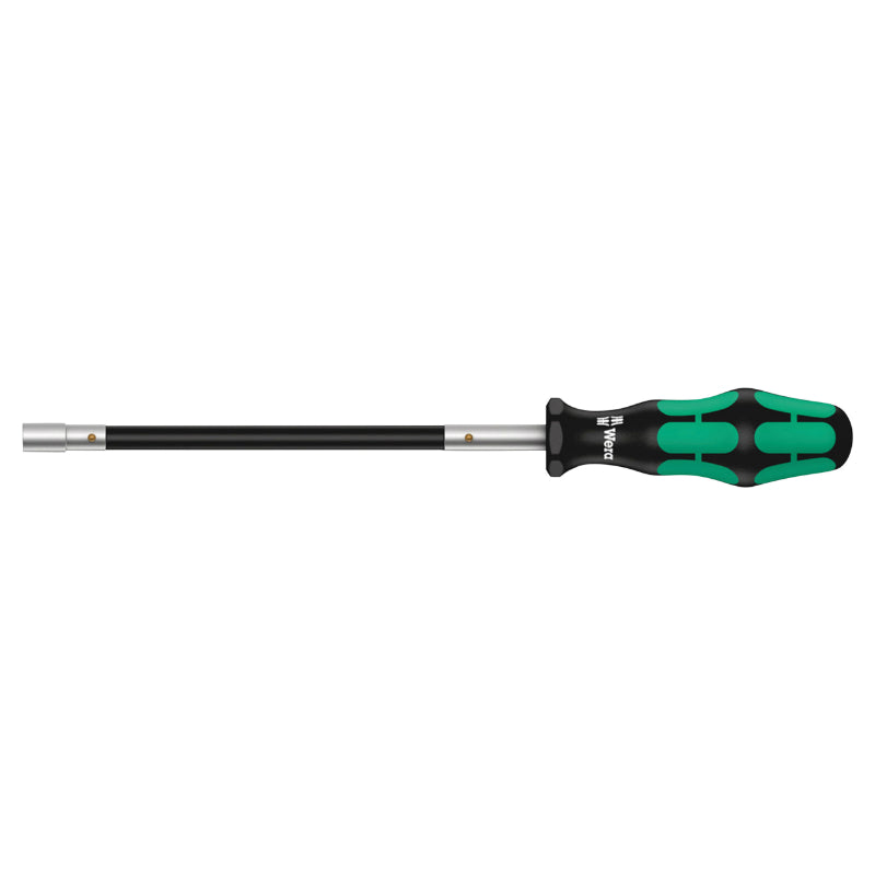 Tournevis A Tête Flexible Wera 391 6 Pans Diam 7 mm Noir-Vert (Vendu A L'Unite) -Marque Allemande Pour Les Ateliers-