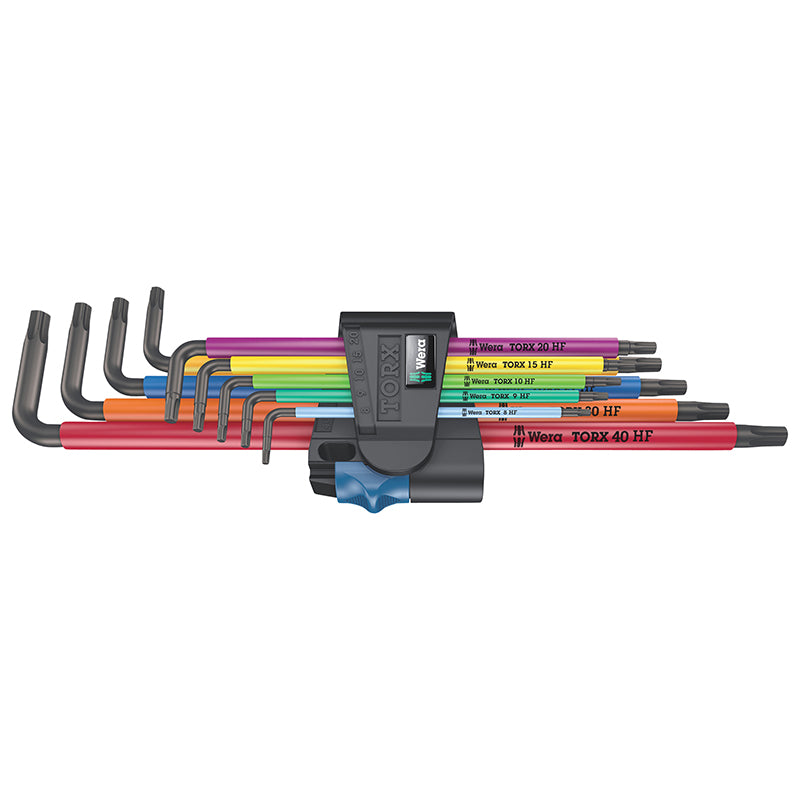 Clé Males Coudees Torx Wera 967 Tx XL Blacklaser (Avec Fonction Retenue) (Set 9 Pieces) -Marque Allemande Pour Les Ateli