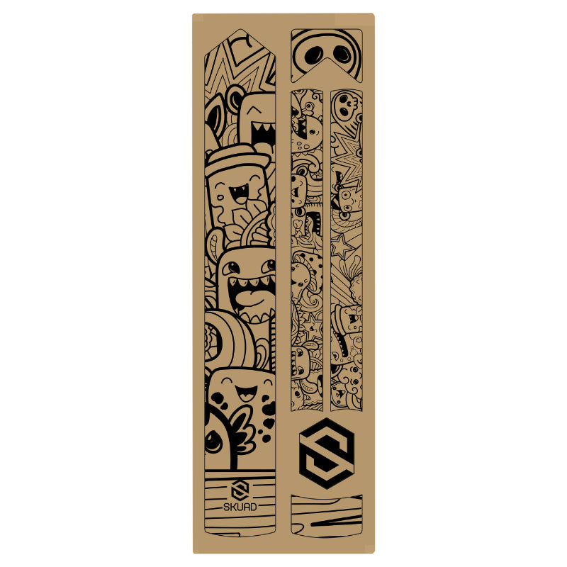Autocollant-Sticker De Protection Cadre Vélo Skuad Modele Comics Noir (3M)