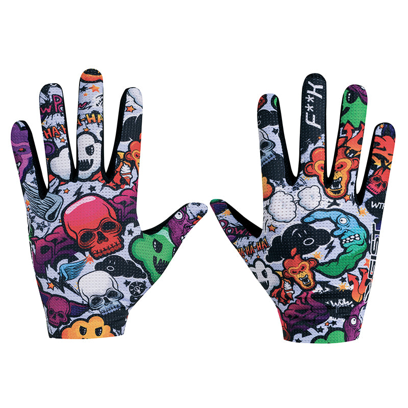 Gants Vélo VTT Long Gist Faster Deco Murales S (Paire Sur Carte) Sans Velcro Compatible Ecran Tactile
