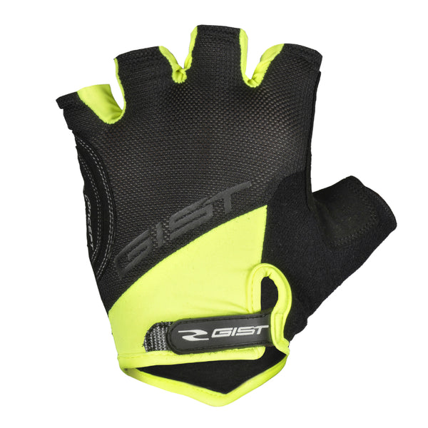 Gants Vélo Court Gist D-Grip Gel Été Jaune Fluo S (Paire Sur Carte) Avec Velcro