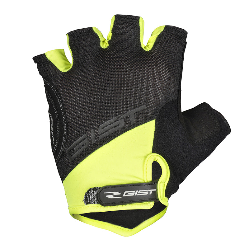 Gants Vélo Court Gist D-Grip Gel Été Jaune Fluo XXL (Paire Sur Carte) Avec Velcro