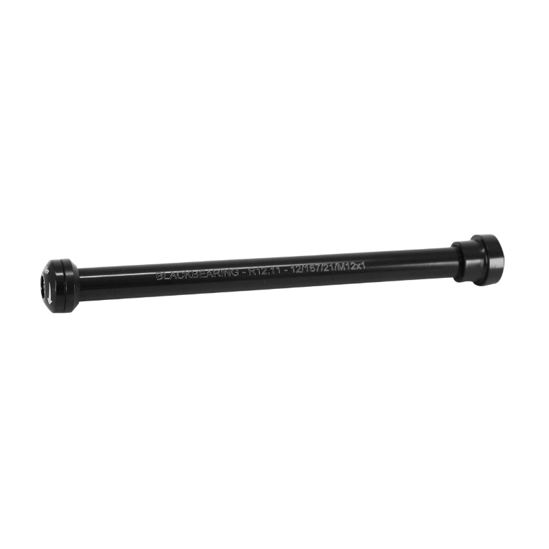 Axe Traversant - Blocage Roue Arrière Blackbearing Filetage M12 X 1.0 mm Noir (167 mm Hors Butee Dont Filetage 19 mm) Avec Écrou