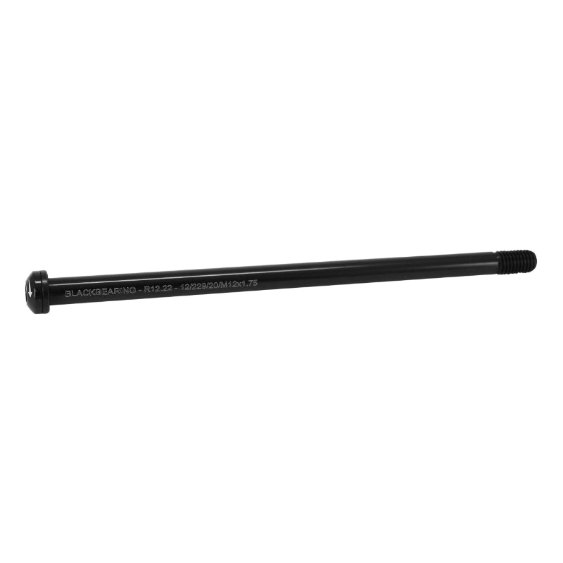 Axe Traversant - Blocage Roue Arrière Blackbearing Filetage M12 X 1.75 mm Noir (229 mm Hors Butee Dont Filetage 20 mm)