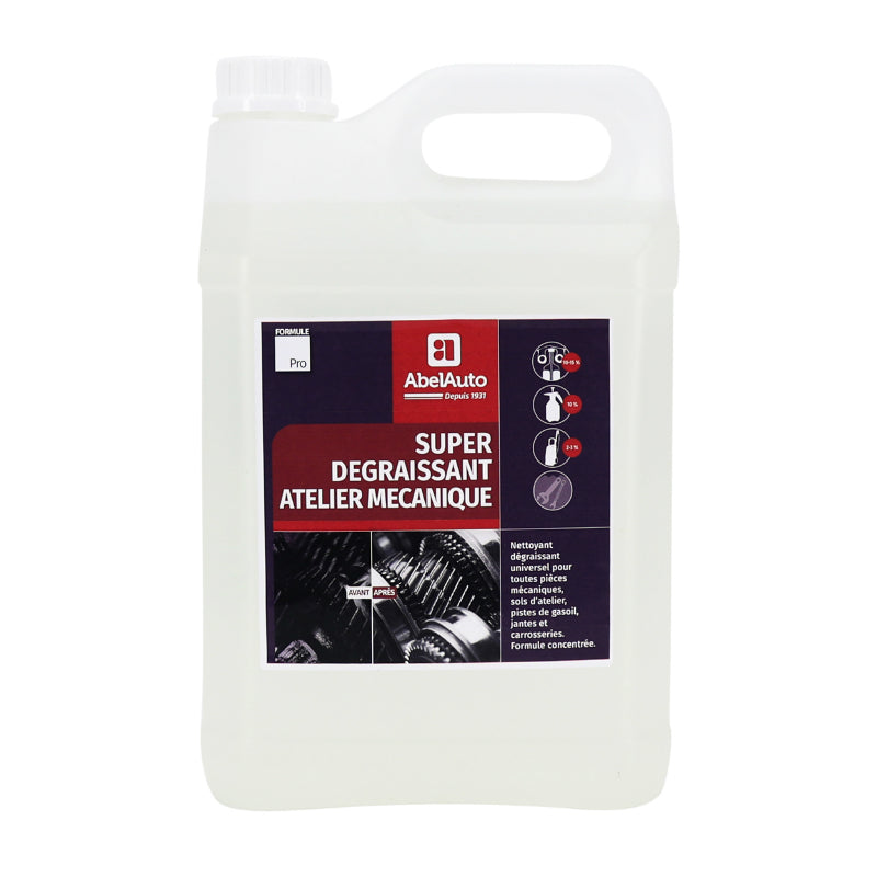 Nettoyant Super Dégraissant Atelier Abel Auto 5L Pour Pieces Mecanique Et Carrosserie (Marque Francaise) -Gamme Professionnelle-