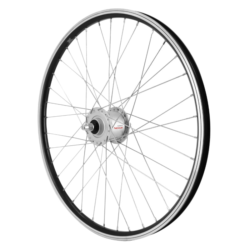 Roue VTT Patin 24" Er10 Avant Noir Moyeu Shimano Dynamo Axe Plein Dh-C3000 6V-3W Jante 19C (Pour Éclairage Avant Et Arri