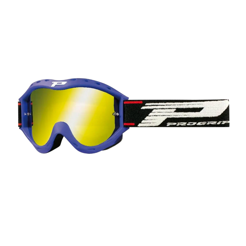 Masque-Lunettes Cross Progrip Enfant 3101 Fl Atzaki Bleu Ecran Miroir Anti-Buee-Anti-Uv