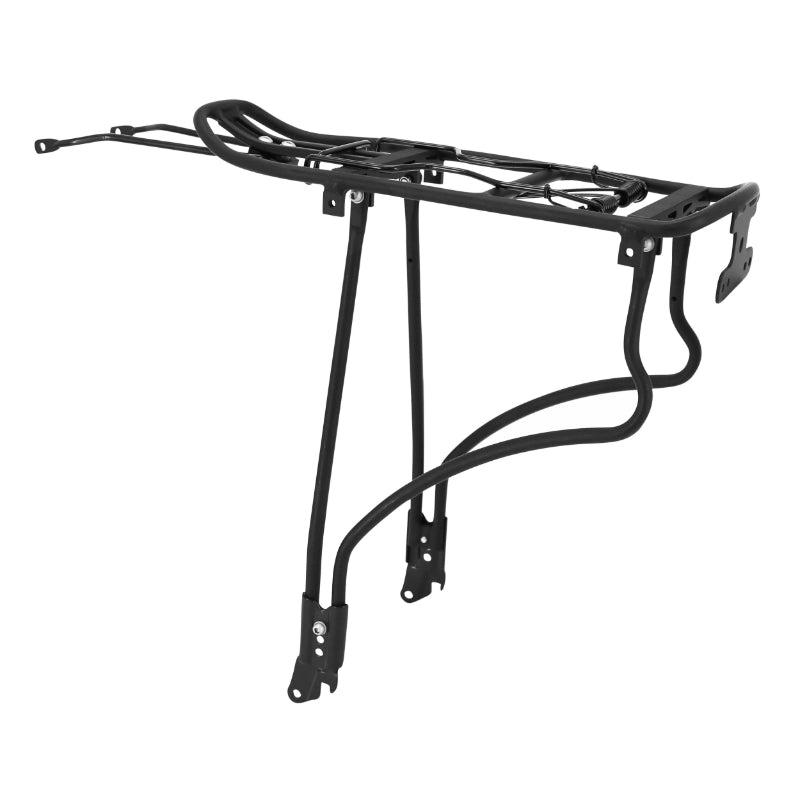 Porte Bagage Vélo Arrière A Tringles P2R Alu Noir Réglable 26" A 29'' Avec Porte Paquet (Surface Plateforme 39X14 cm) -