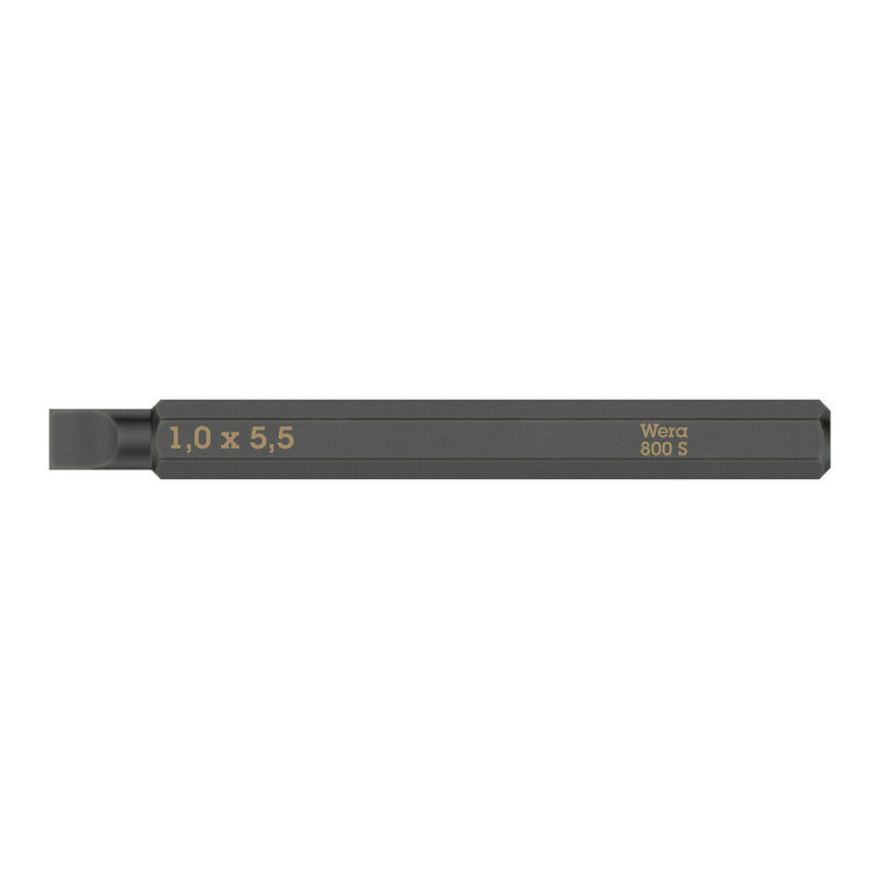 Embouts-Lames Interchangeables De Tournevis A Frapper Wera 800 S 1-4 A Fente-Plat 1,0 X 5,5 mm L 70 mm (Vendu A L'Unite)