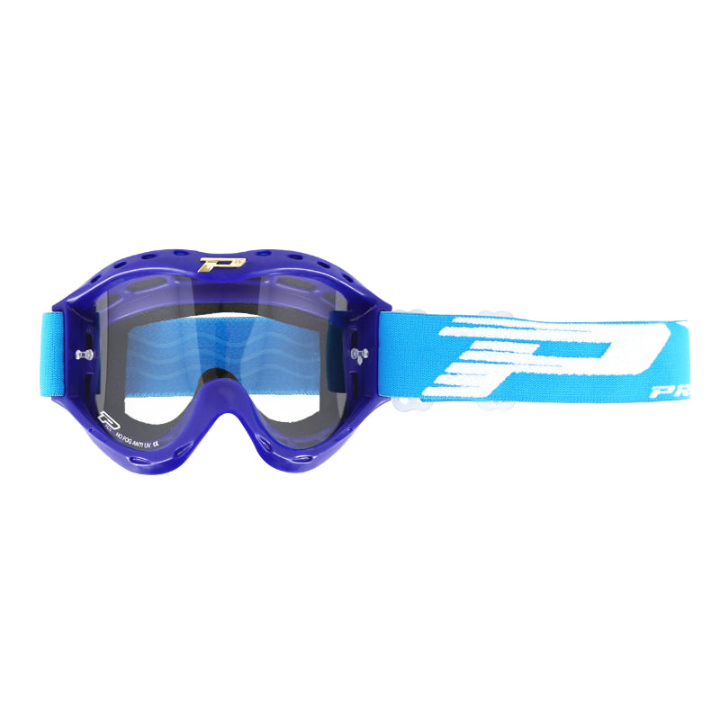 Masque-Lunettes Cross Progrip Enfant 3101 Tr Atzaki Bleu Ecran Transparent Anti-Buee-Anti-Uv