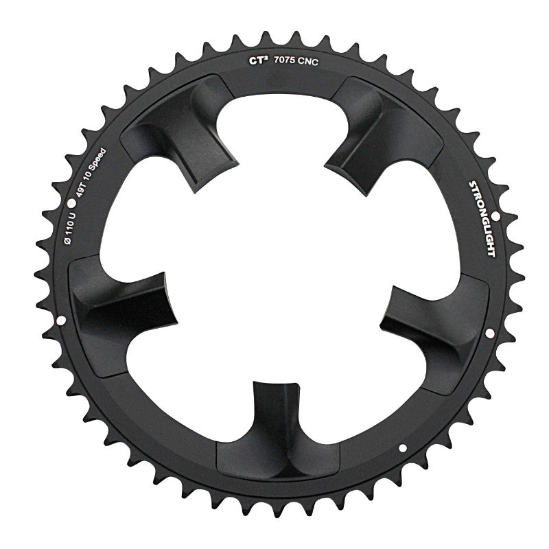 Plateau Route 5 branches Ø 110 Pour Shimano Ultegra 6750 Stronglight 49 dents Extérieur Noir Ct2 10V.