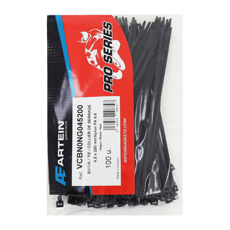 Collier De Serrage Nylon Type Rilsan Artein 4,5X200 mm Noir (Vendu Par 100) -Pro Series-